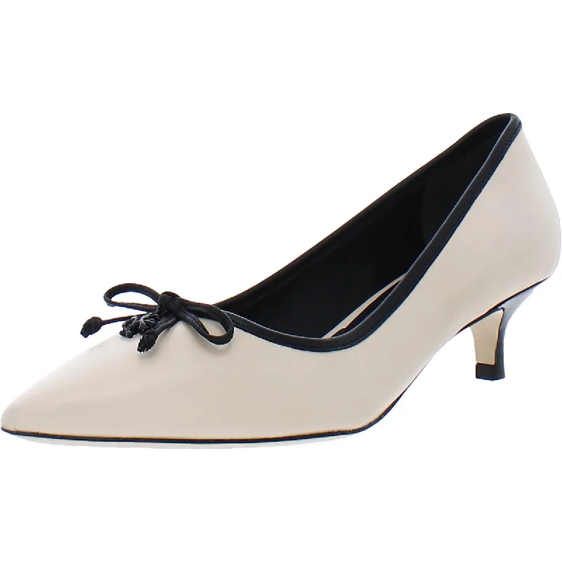 Deal Dash Tory Burch Tory Charm 45mm Women's Leather Slip On Pointed Toe Kitten Heels