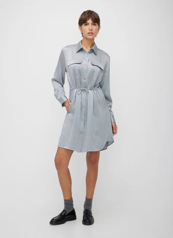 Extra Savings Utility Satin Shirt Dress