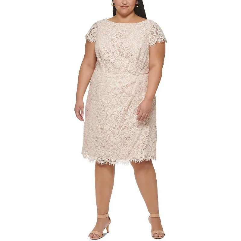 Limited Availability Vince Camuto Womens Plus Lace Scalloped Shift Dress