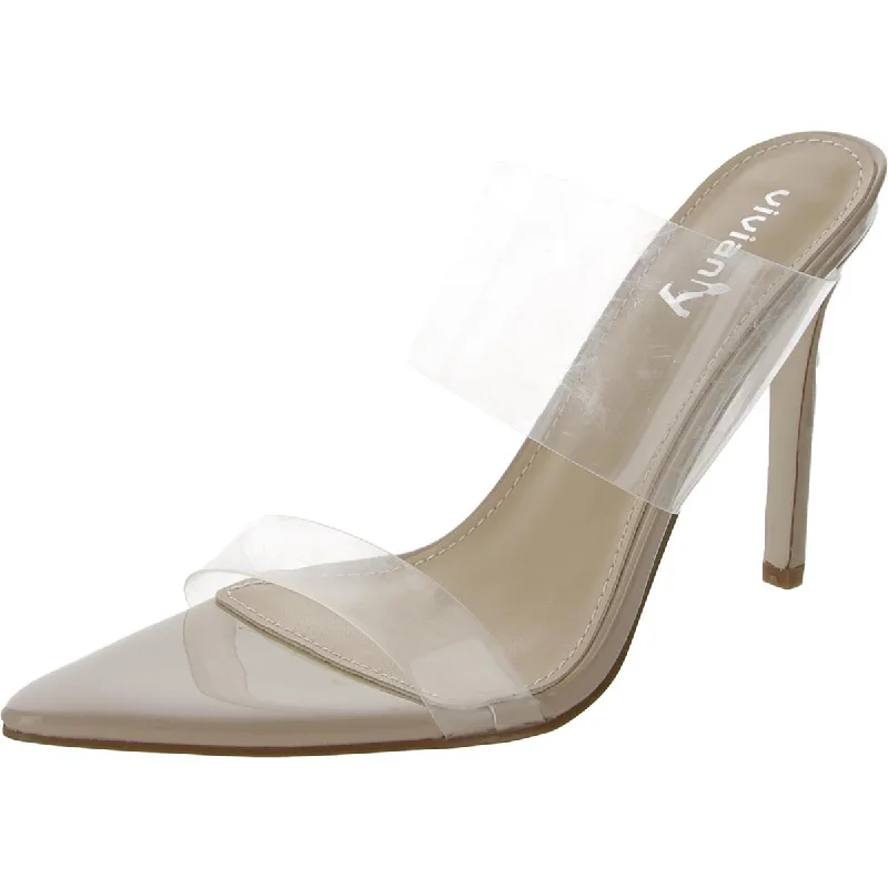 Discount Days Vivianly Womens Mixed Media Slip On Pumps