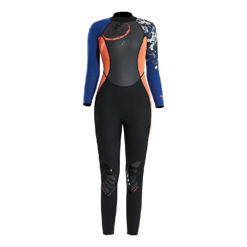 Daily Deals Maxbell Maxbell Women Lady  3mm Diving Wetsuit One-Piece Long Sleeve Wet Suit Jumpsuit M