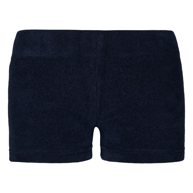 Bargain Bin Womens Towelling Hipster Shorts | Navy