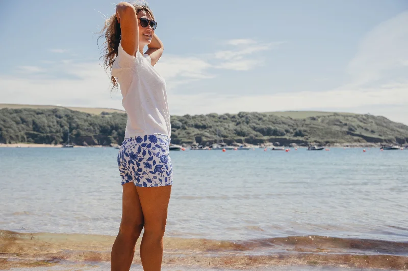 Price Drop Alert Womens Floral Towelling Hipster Shorts | Marine